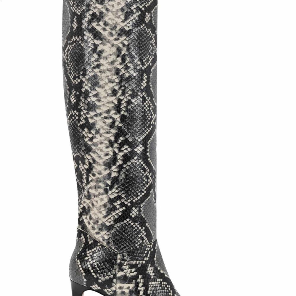 MARC Fisher knee high boots snake embossed stiletto heels size 7M gorpcore - Picture 4 of 8